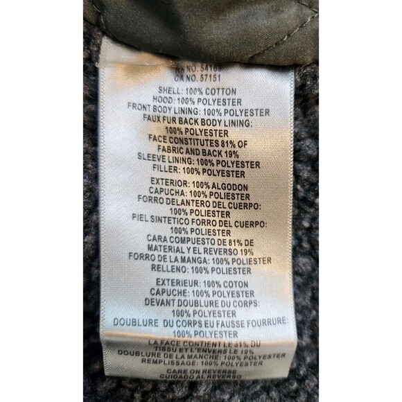 Levis Mens M Washed Cotton Military Jacket Olive Green Sherpa Lined Full Zip - Picture 12 of 14